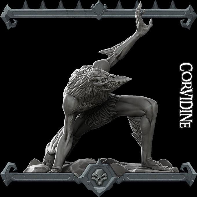 Corvidine | Bonus | Rocket Pig Games | Miniatures for tabletop games. 28mm to 32mm Resin for RPG, D&D, Dungeons and Dragons
