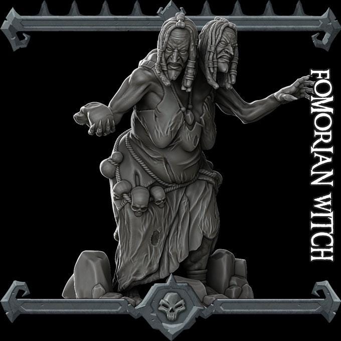 Fomorian Witch | Bonus | Rocket Pig Games | Miniatures for tabletop games. 28mm to 32mm Resin for RPG, D&D, Dungeons and Dragons