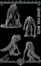 Lizardfolk Brute Miniature: 28mm Resin RPG Figure