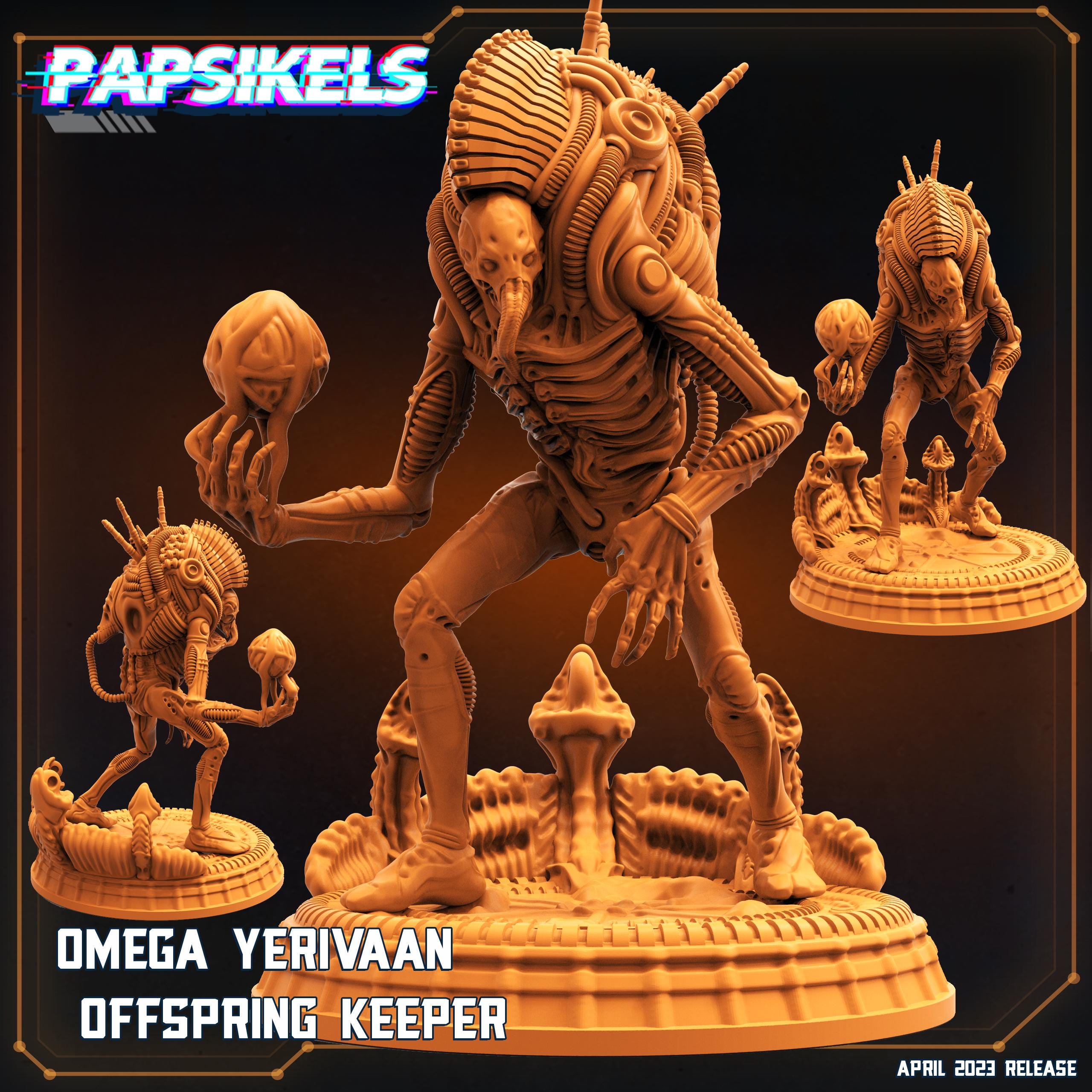 Omega Yerivaan Offspring Keeper Miniature - Papsikels Alien RPG, 32mm TTRPG Gaming