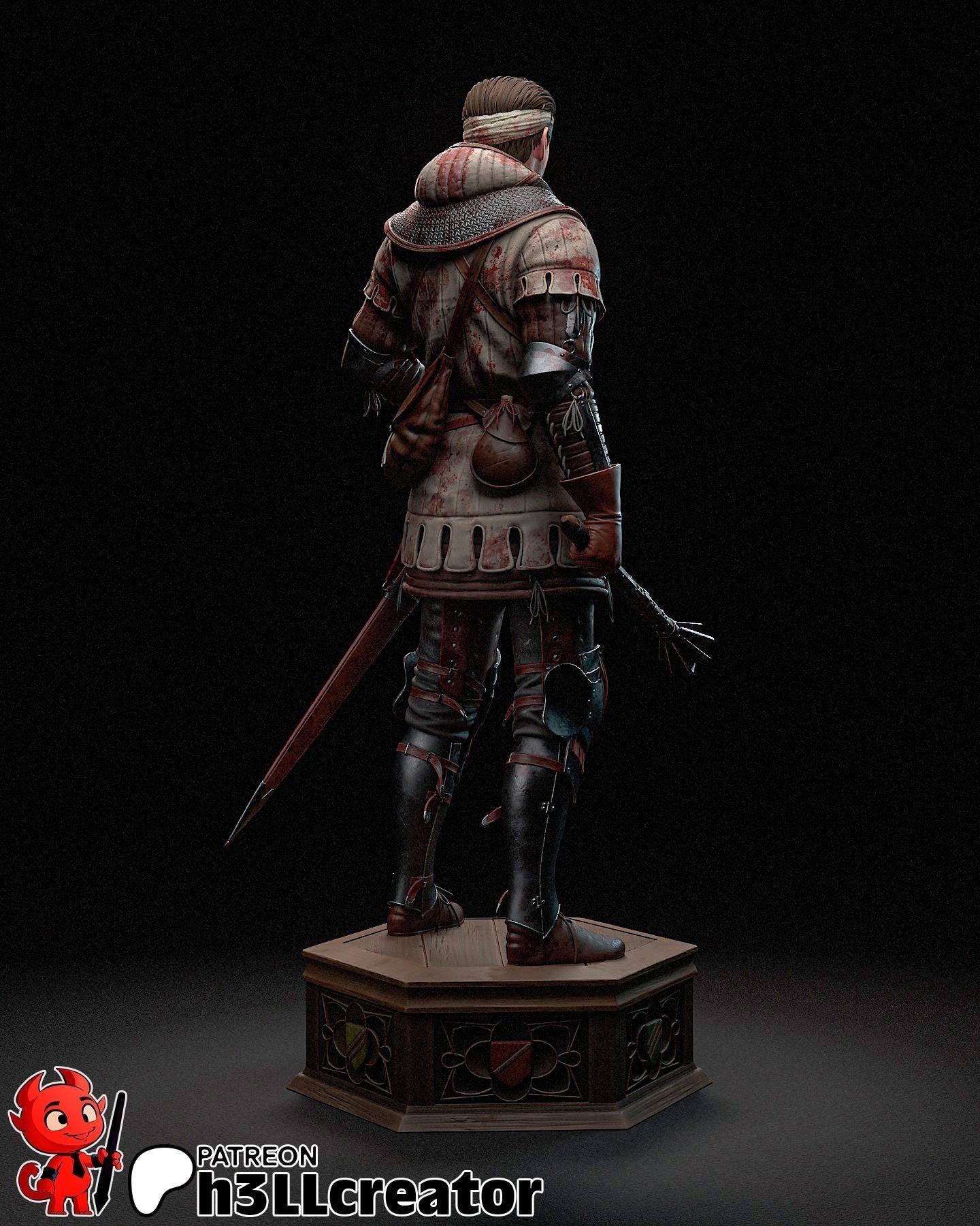 Jan of Trotznov / Zizka from Kingdom Come Deliverance 2 (fan art) Model | Miniature scale 1:12 | h3LL Creator | DIY Model Kit