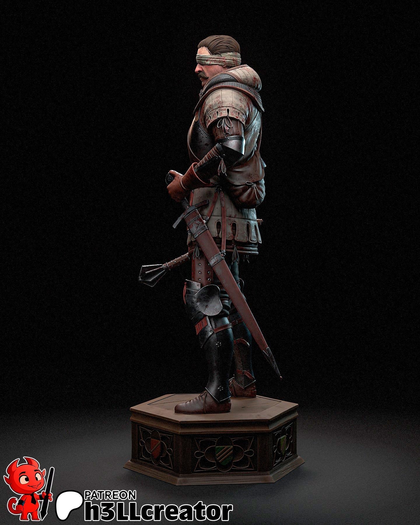 Jan of Trotznov / Zizka from Kingdom Come Deliverance 2 (fan art) Model | Miniature scale 1:12 | h3LL Creator | DIY Model Kit