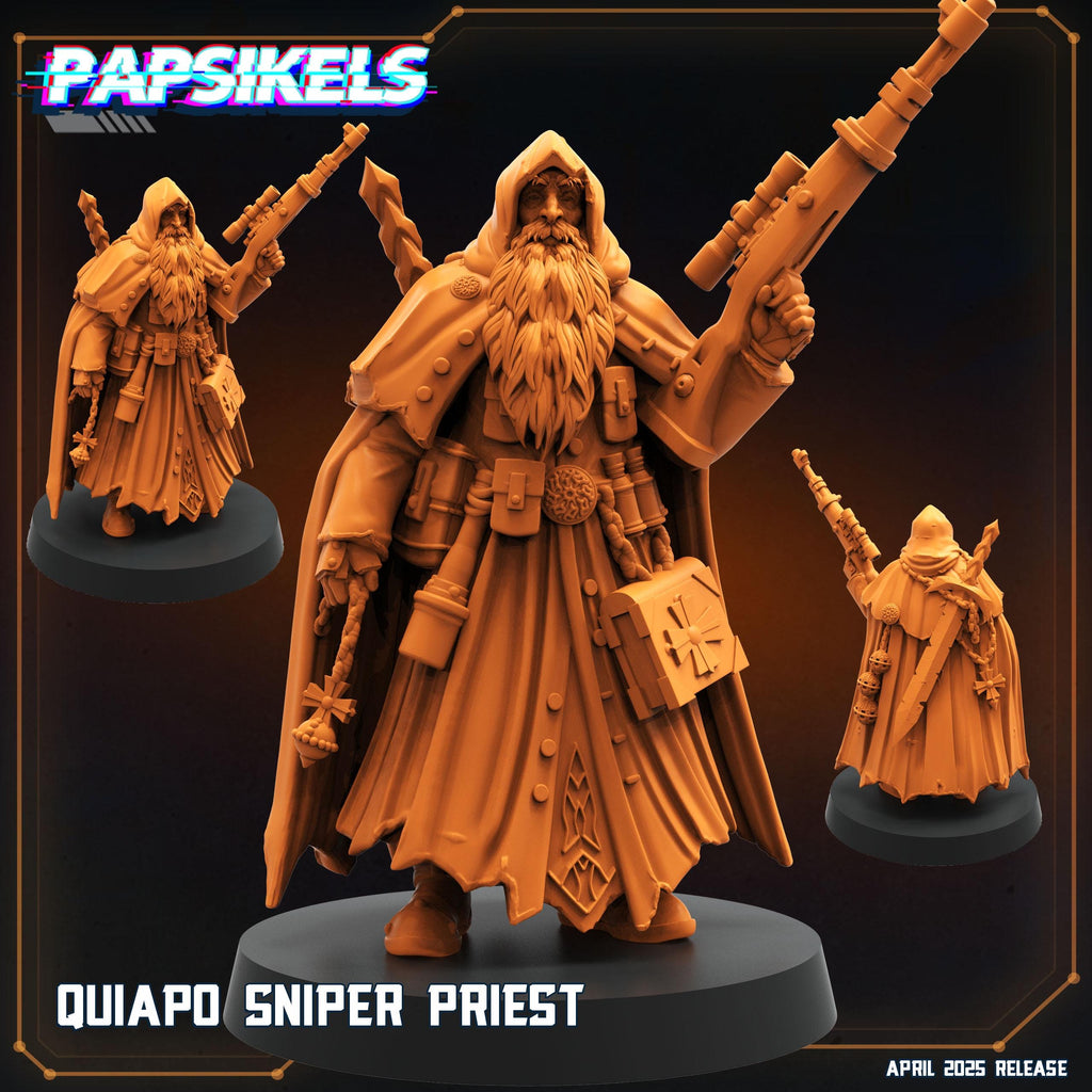 Quaipo Sniper Priest | Trench Crusade | Papsikels Fantasy, Resin Miniature - Tabletop miniature - Fantasy Miniature - 32mm