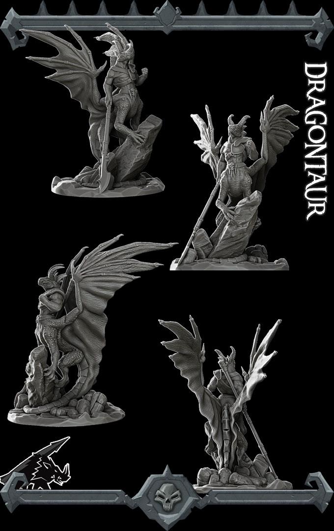 Dragontaur | Dragonkin Collection | Rocket Pig Games | Miniatures for tabletop games. 28mm to 32mm Resin for RPG, D&D, TTRPG