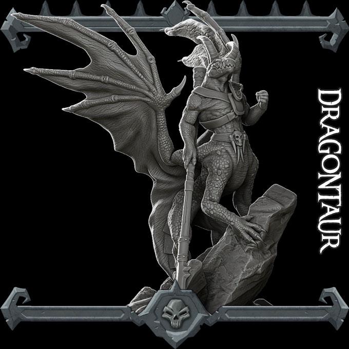 Dragontaur | Dragonkin Collection | Rocket Pig Games | Miniatures for tabletop games. 28mm to 32mm Resin for RPG, D&D, TTRPG