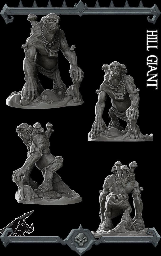 Hill Giant | Trolls and Giants Collection | Rocket Pig Games | Miniatures for tabletop games. 28mm to 32mm Resin for RPG, D&D, TTRPG