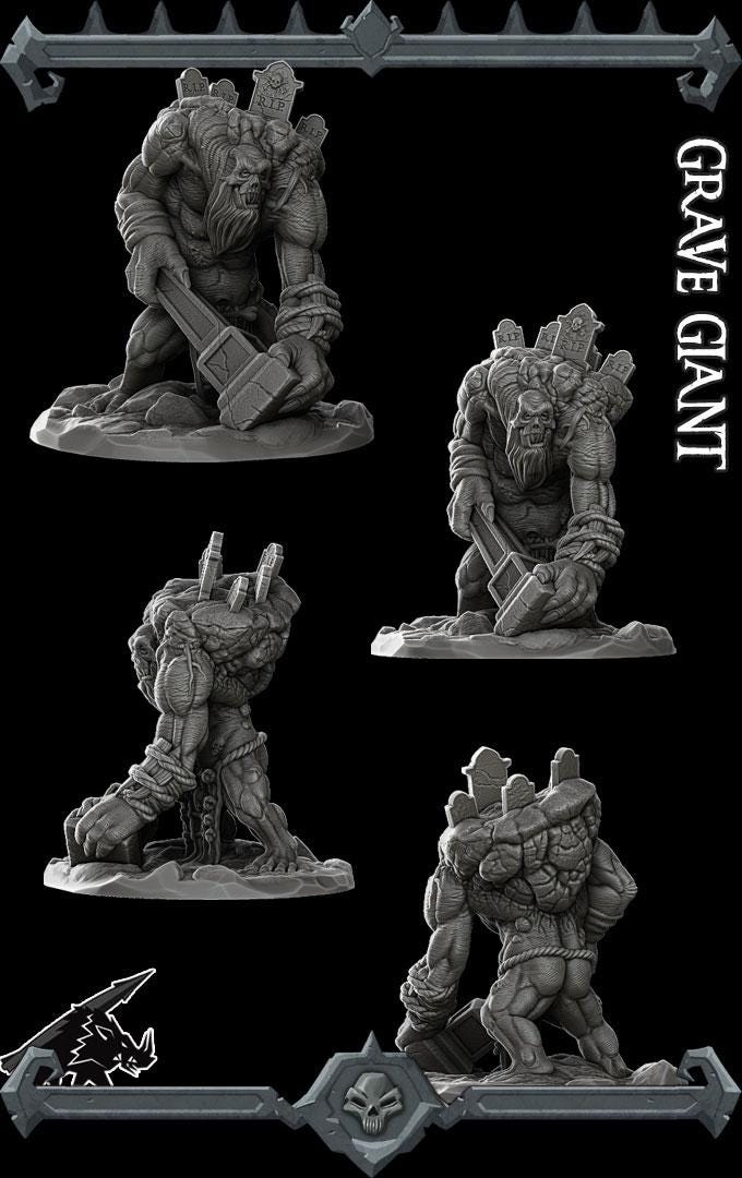 Grave Giant | Trolls and Giants Collection | Rocket Pig Games | Miniatures for tabletop games. 28mm to 32mm Resin for RPG, D&D, TTRPG