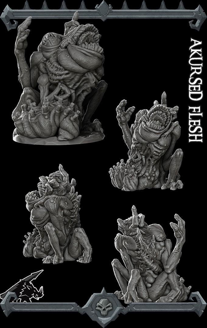 Akursed Flesh | Aberrations Collection | Rocket Pig Games | Miniatures for tabletop games. 28mm to 32mm Resin for RPG, D&D, TTRPG