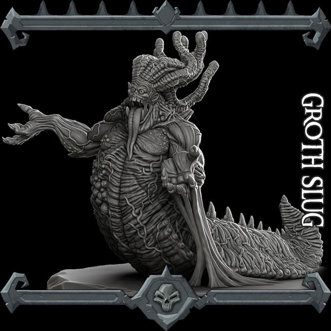 Groth Slug | Aberrations Collection | Rocket Pig Games | Miniatures for tabletop games. 28mm to 32mm Resin for RPG, D&D, TTRPG