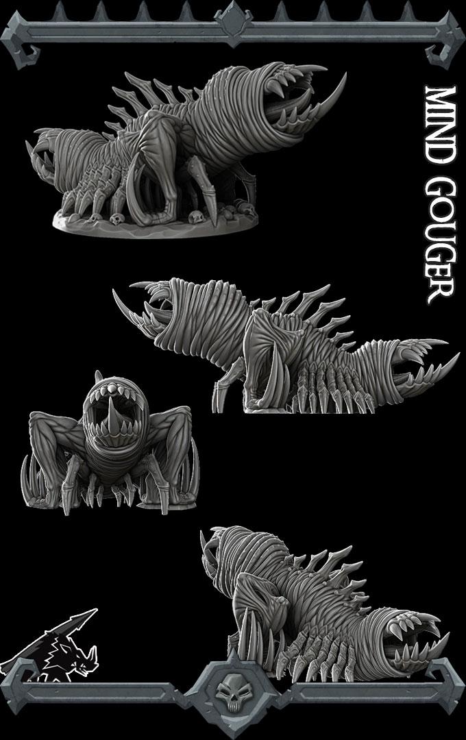 Mind Gouger | Aberrations Collection | Rocket Pig Games | Miniatures for tabletop games. 28mm to 32mm Resin for RPG, D&D, TTRPG