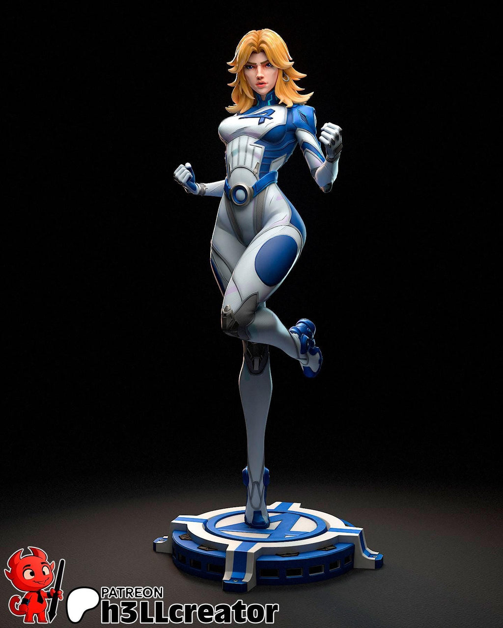 Invisible Woman from Marvel Rivals (fan art) | Full Model or Bust | Miniature scale 1:12 | h3LL Creator | DIY Model Kit