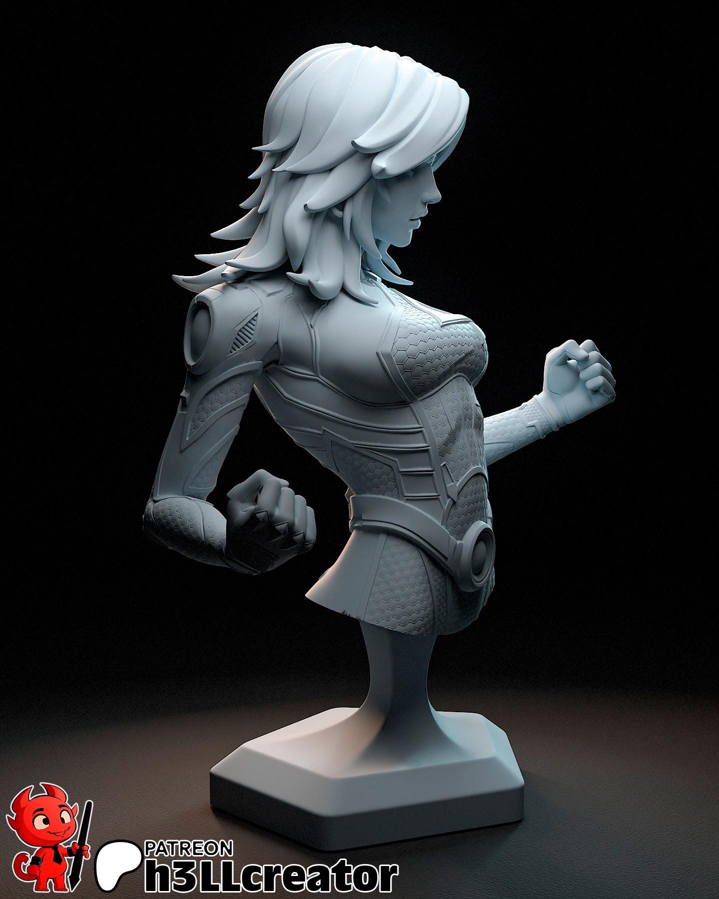 Invisible Woman from Marvel Rivals (fan art) | Full Model or Bust | Miniature scale 1:12 | h3LL Creator | DIY Model Kit