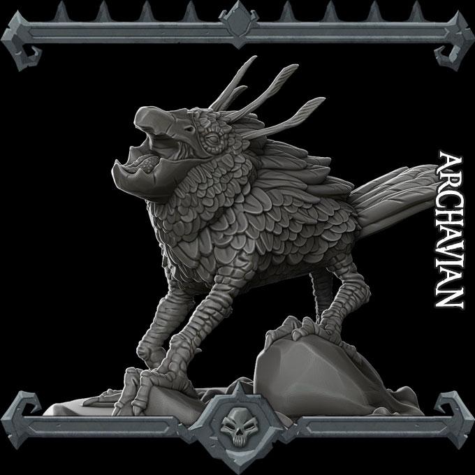 Archavian | Fantastic Beasts Collection | Rocket Pig Games | Miniatures for tabletop games. 28mm to 32mm Resin for RPG, D&D, TTRPG