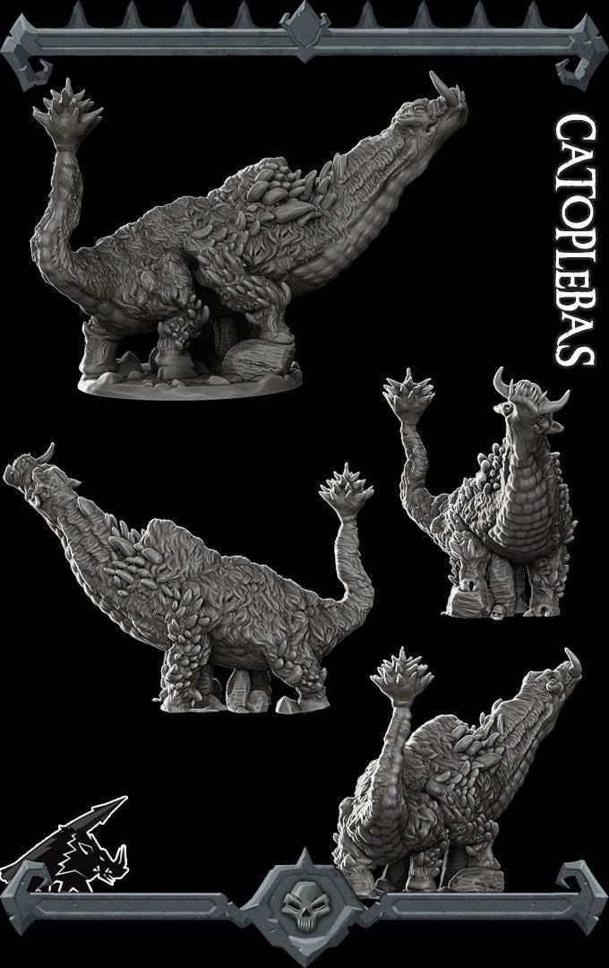 Catoplebas | Fantastic Beasts Collection | Rocket Pig Games | Miniatures for tabletop games. 28mm to 32mm Resin for RPG, D&D, TTRPG