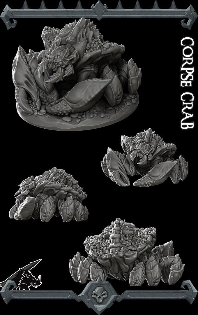 Corpse Crab | Fantastic Beasts Collection | Rocket Pig Games | Miniatures for tabletop games. 28mm to 32mm Resin for RPG, D&D, TTRPG