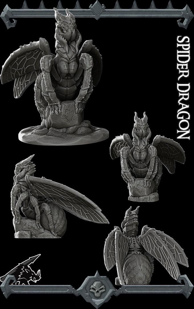 Spider Dragon | Fantastic Beasts Collection | Rocket Pig Games | Miniatures for tabletop games. 28mm to 32mm Resin for RPG, D&D, TTRPG