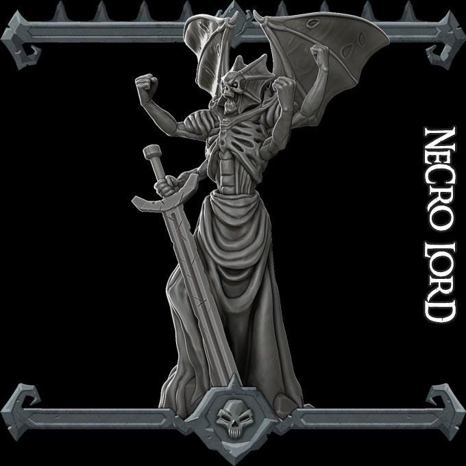 Necro Lord | Undead Collection | Rocket Pig Games | Miniatures for tabletop games. 28mm to 32mm Resin for RPG, D&D, TTRPG