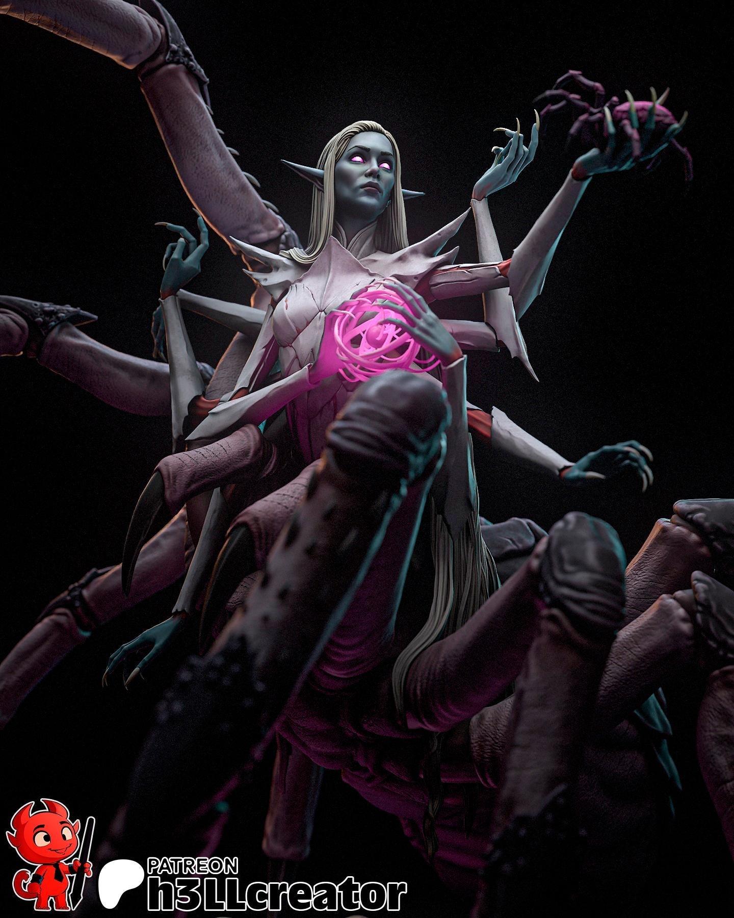 Lolth Miniature: Dungeons and Dragons Fan Art, 158mm DIY Model Kit