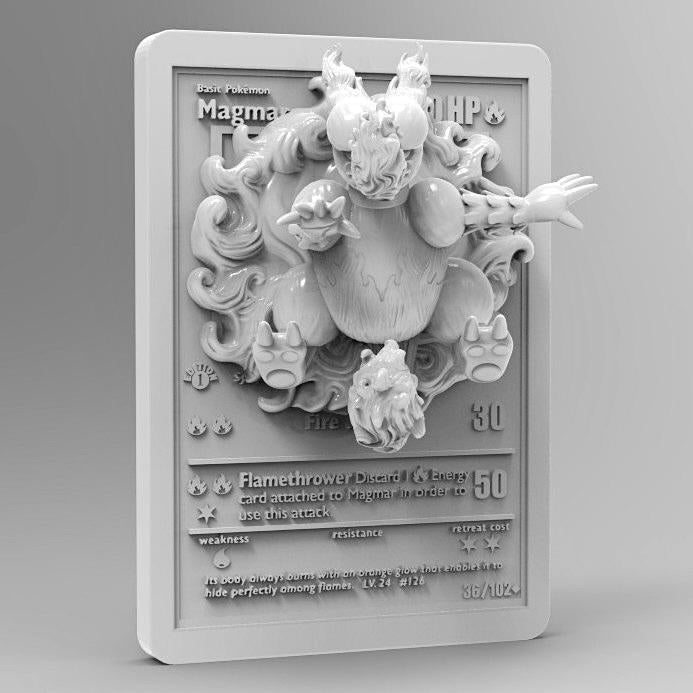 pokemon card wall art Magmar - 3D Printed Pokemon Card Wall Hanger | Fan Art | Pokemon TCG