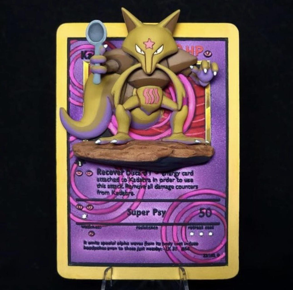 Kadabra - 3D Printed Pokemon Card Wall Hanger | Fan Art | Pokemon TCG | Resin Model | ABC3D Models