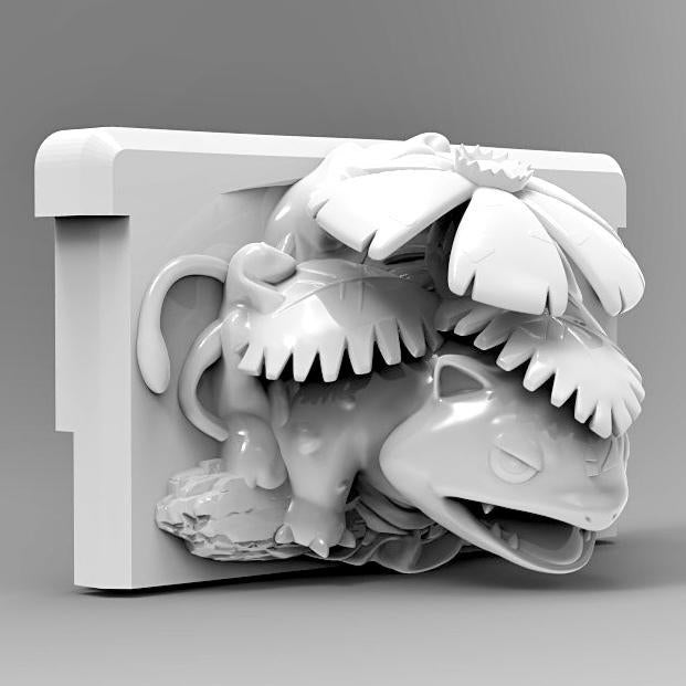 Venusaur Leaf Green - 3D Printed Pokemon Game Boy Advanced Cartridge Wall Hanger | Fan Art | Pokemon TCG | Resin Model | ABC3D Models