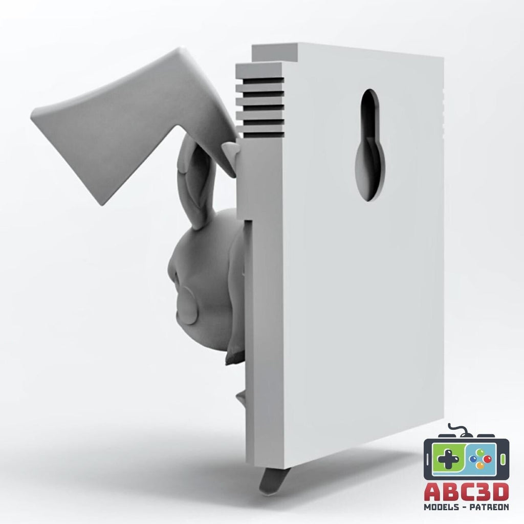 Pikachu Yellow - 3D Printed Pokemon Game Boy Cartridge Wall Hanger | Fan Art | Pokemon TCG | Resin Model | ABC3D Models