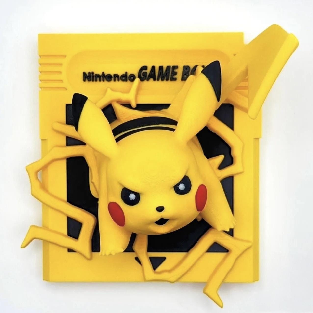 Pikachu Yellow - 3D Printed Pokemon Game Boy Cartridge Wall Hanger | Fan Art | Pokemon TCG | Resin Model | ABC3D Models