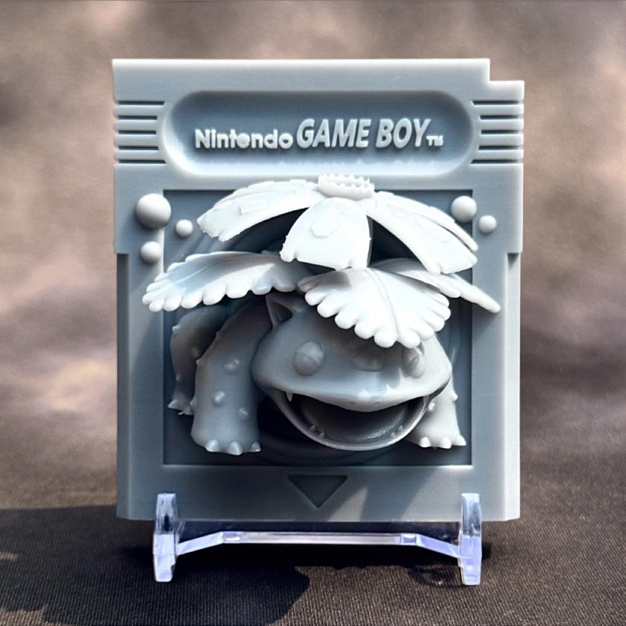 Venusaur Green - 3D Printed Pokemon Game Boy Cartridge Wall Hanger | Fan Art | Pokemon TCG | Resin Model | ABC3D Models