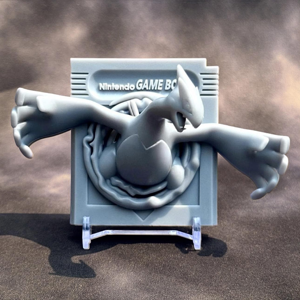 Lugia Silver - 3D Printed Pokemon Game Boy Cartridge Wall Hanger | Fan Art | Pokemon TCG | Resin Model | ABC3D Models