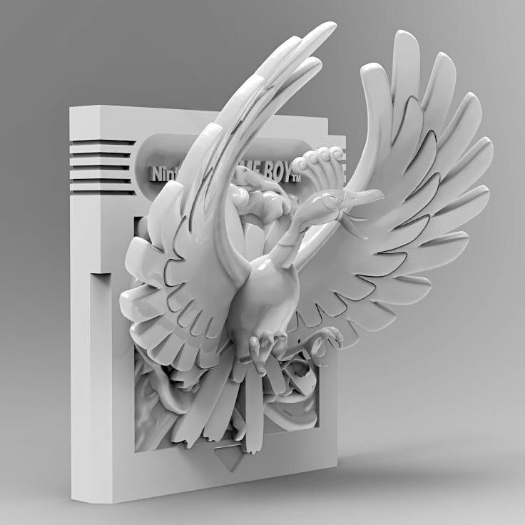 Ho Oh Gold - 3D Printed Pokemon Game Boy Cartridge Wall Hanger | Fan Art | Pokemon TCG | Resin Model | ABC3D Models