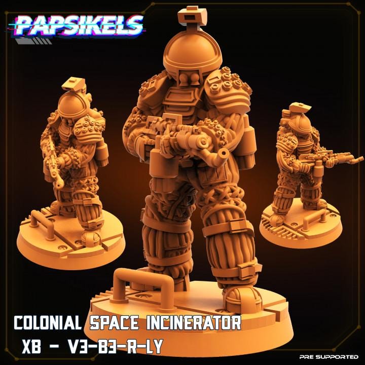 Colonial Space Incinerator XB-V3-B3-R-LY | Papsikels | 3D Printed Miniature |  32mm Miniatures