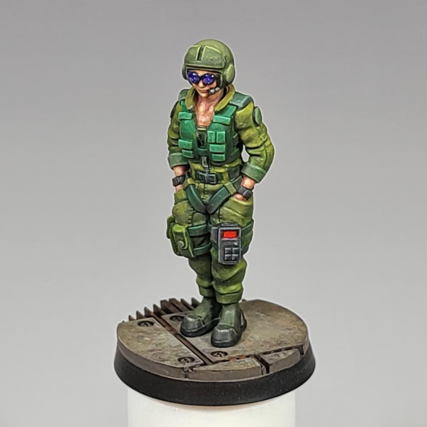 3D Printed Colonial Space Fighter Pilot Cpl Nicole Ferrero Miniature (32mm)