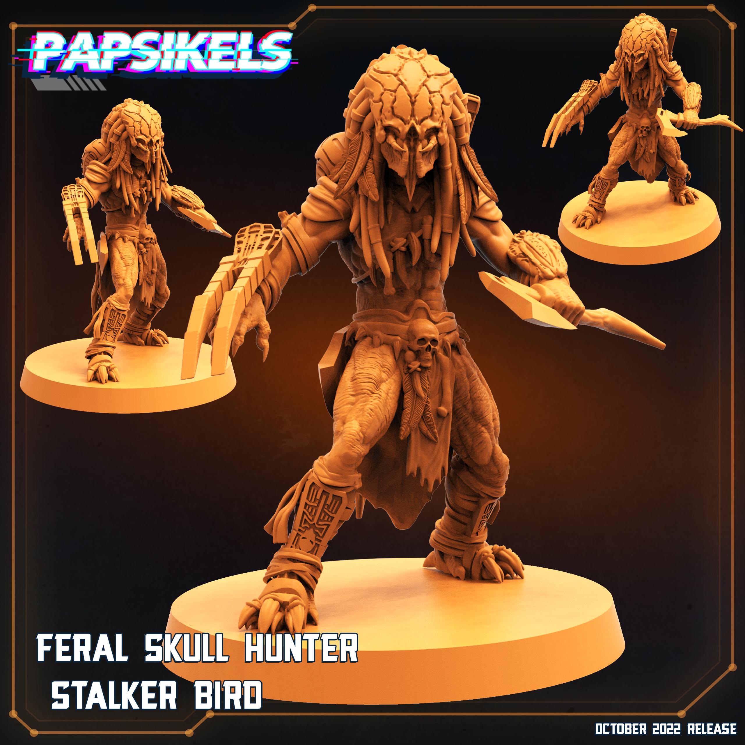 Skull Hunters - Feral Skull Hunter Stalker Bird, Papsikels, Resin - Tabletop miniature - 32mm