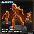Aliens Vs Humans - Star Conflict -  Infested Colonial Space Combat Engineer Set 1 - Isaac Dead Space, Papsikels, 32mm Mini - For TTRPG