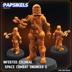Aliens Vs Humans - Star Conflict -  Infested Colonial Space Combat Engineer Set 1 - Isaac Dead Space, Papsikels, 32mm Mini - For TTRPG