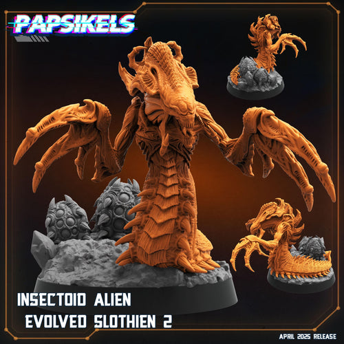 Aliens Vs Humans - Star Conflict - Insectoid Alien Evolved Slothien Set 1, - Starcraft - Papsikels, 32mm Mini for TTRPG Gaming, Alien RPG