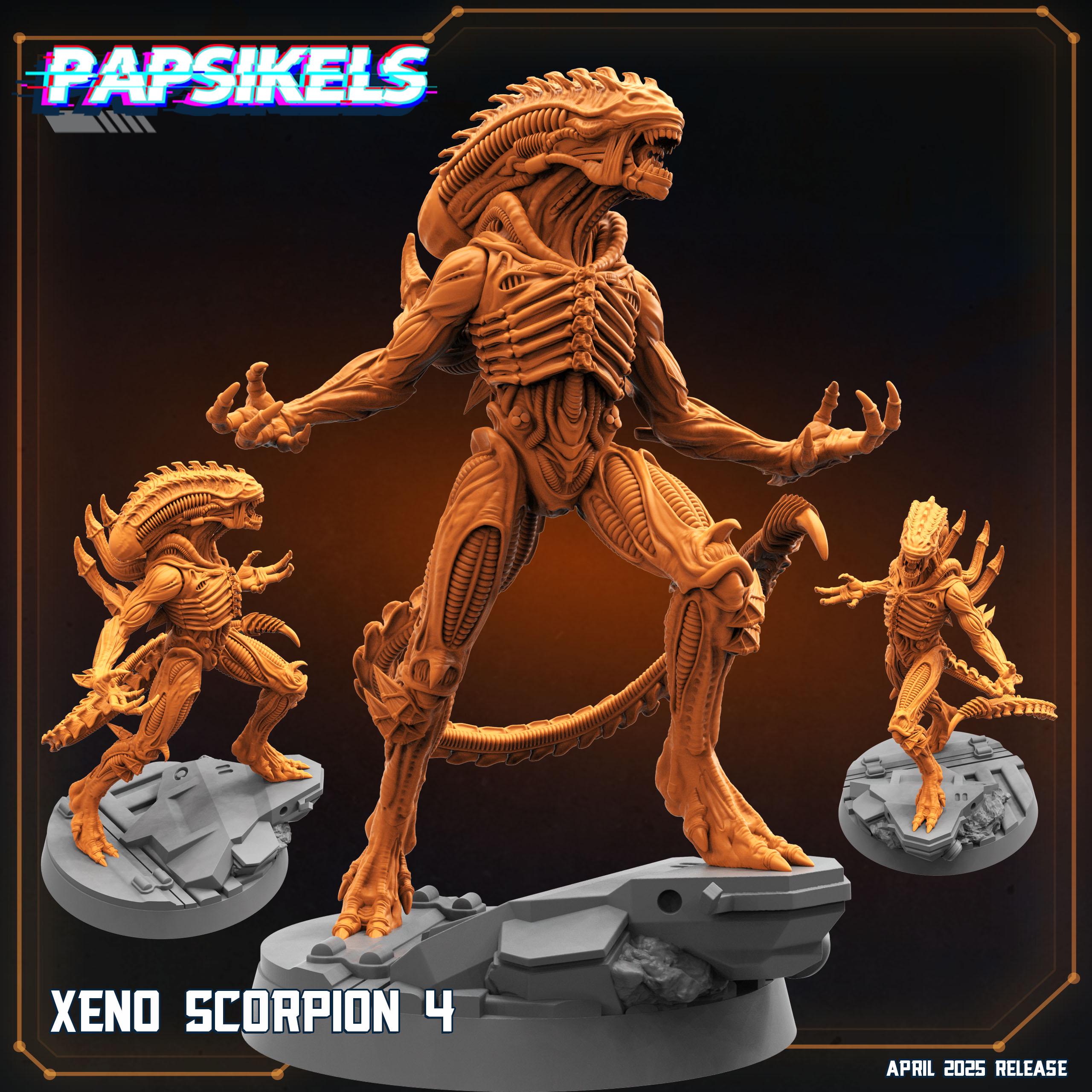 Aliens Vs Humans - Star Conflict - IXeno Scorpions Set - Papsikels, 32mm Mini for TTRPG Gaming, Alien RPG