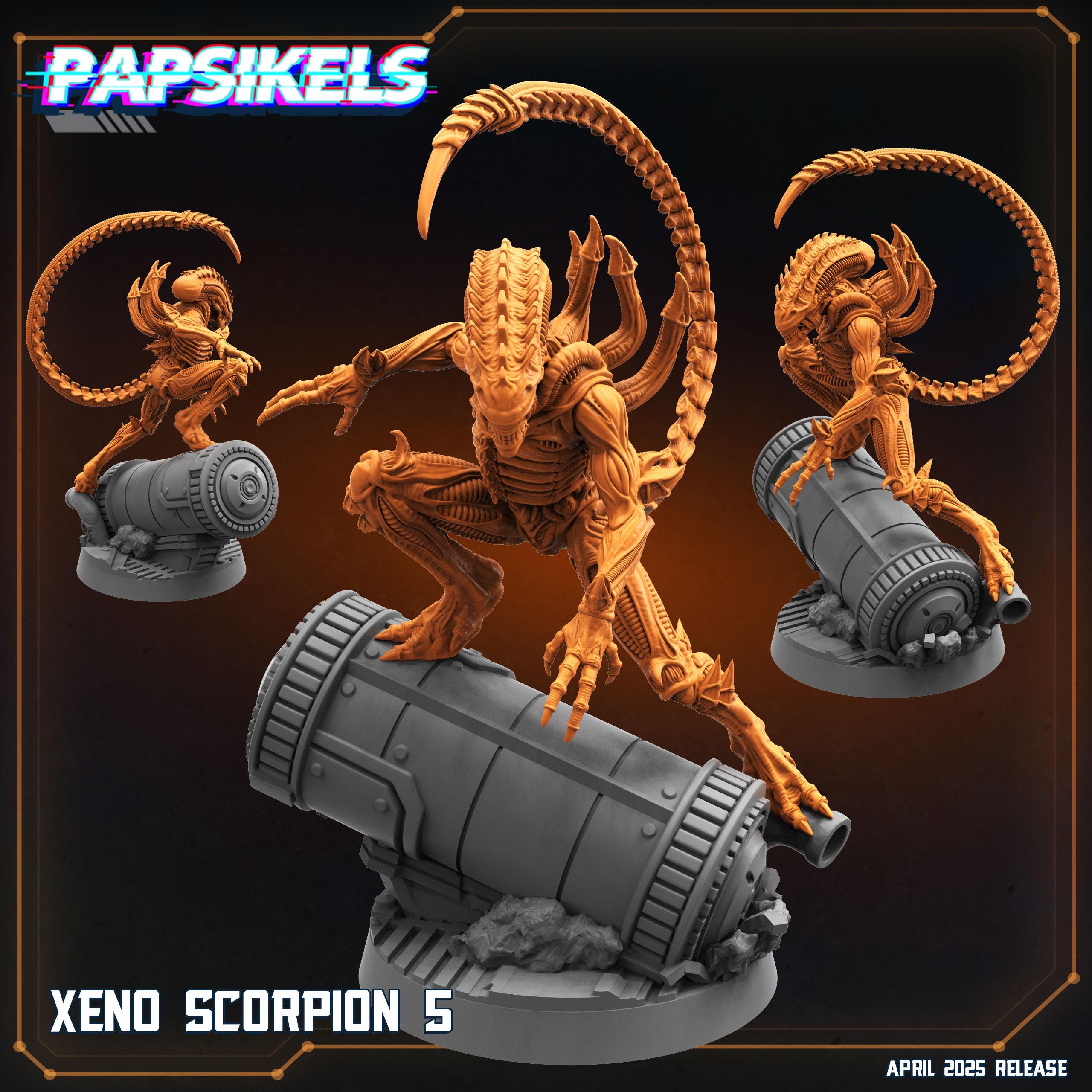 Aliens Vs Humans - Star Conflict - IXeno Scorpions Set - Papsikels, 32mm Mini for TTRPG Gaming, Alien RPG