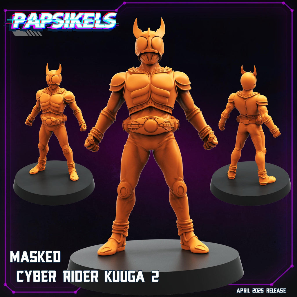 Cyberpunk, Masked Cyber Rider Kuugas - Kamen Rider Kuuga - Papsikels, 32mm Mini - Model for TTRPG, Anime, Gaming