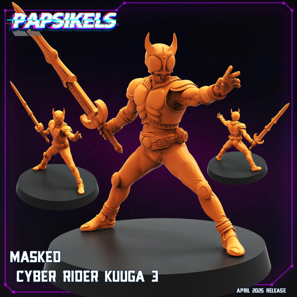 Cyberpunk, Masked Cyber Rider Kuugas - Kamen Rider Kuuga - Papsikels, 32mm Mini - Model for TTRPG, Anime, Gaming