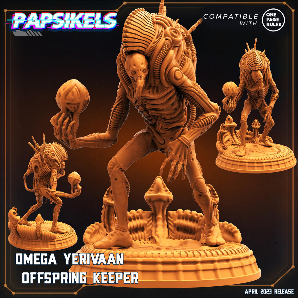 Omega Yerivaan Offspring Keeper Miniature - Papsikels Alien RPG, 32mm TTRPG Gaming