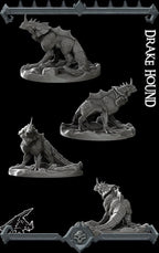 Drake Hound | Dragonkin Collection | Rocket Pig Games | Miniatures for tabletop games. 28mm to 32mm Resin for RPG, D&D, TTRPG