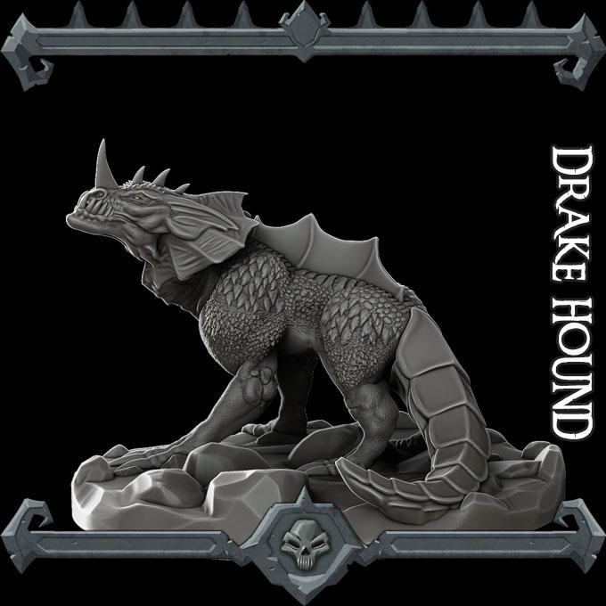 Drake Hound | Dragonkin Collection | Rocket Pig Games | Miniatures for tabletop games. 28mm to 32mm Resin for RPG, D&D, TTRPG
