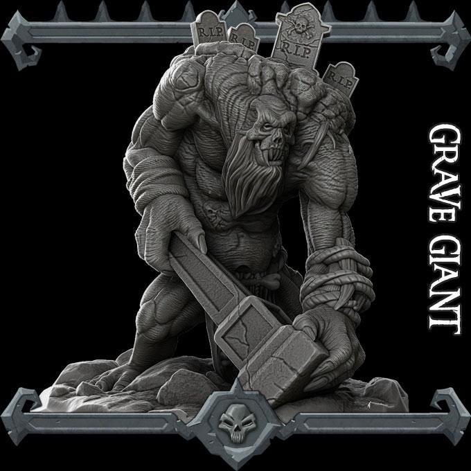 Grave Giant | Trolls and Giants Collection | Rocket Pig Games | Miniatures for tabletop games. 28mm to 32mm Resin for RPG, D&D, TTRPG