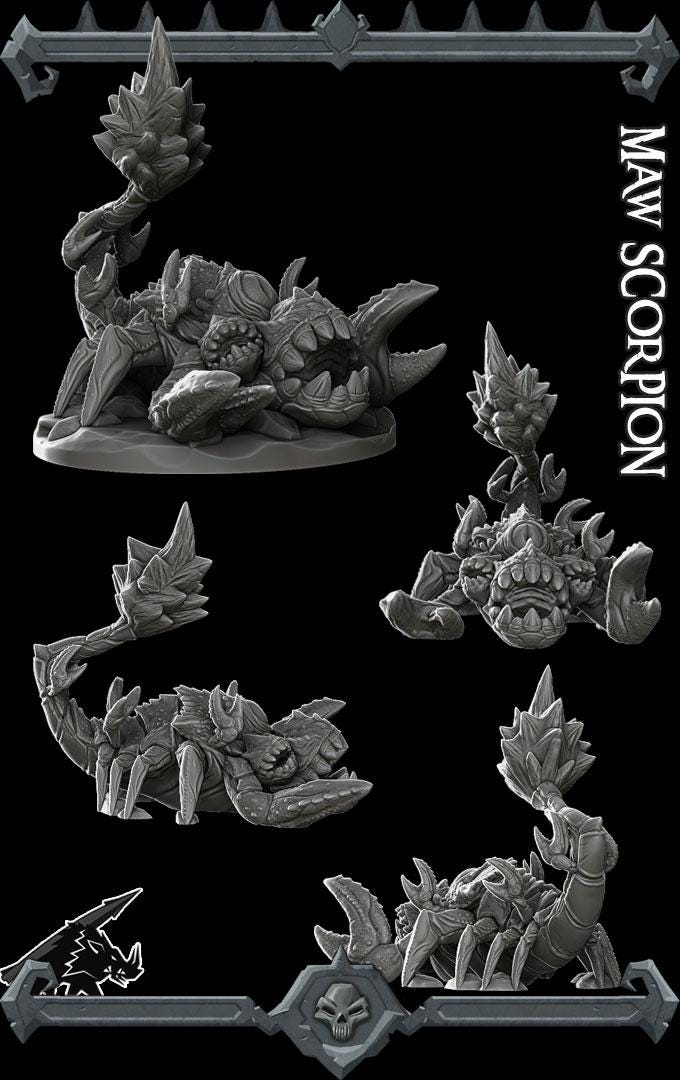 Maw Scorpion | Aberrations Collection | Rocket Pig Games | Miniatures for tabletop games. 28mm to 32mm Resin for RPG, D&D, TTRPG