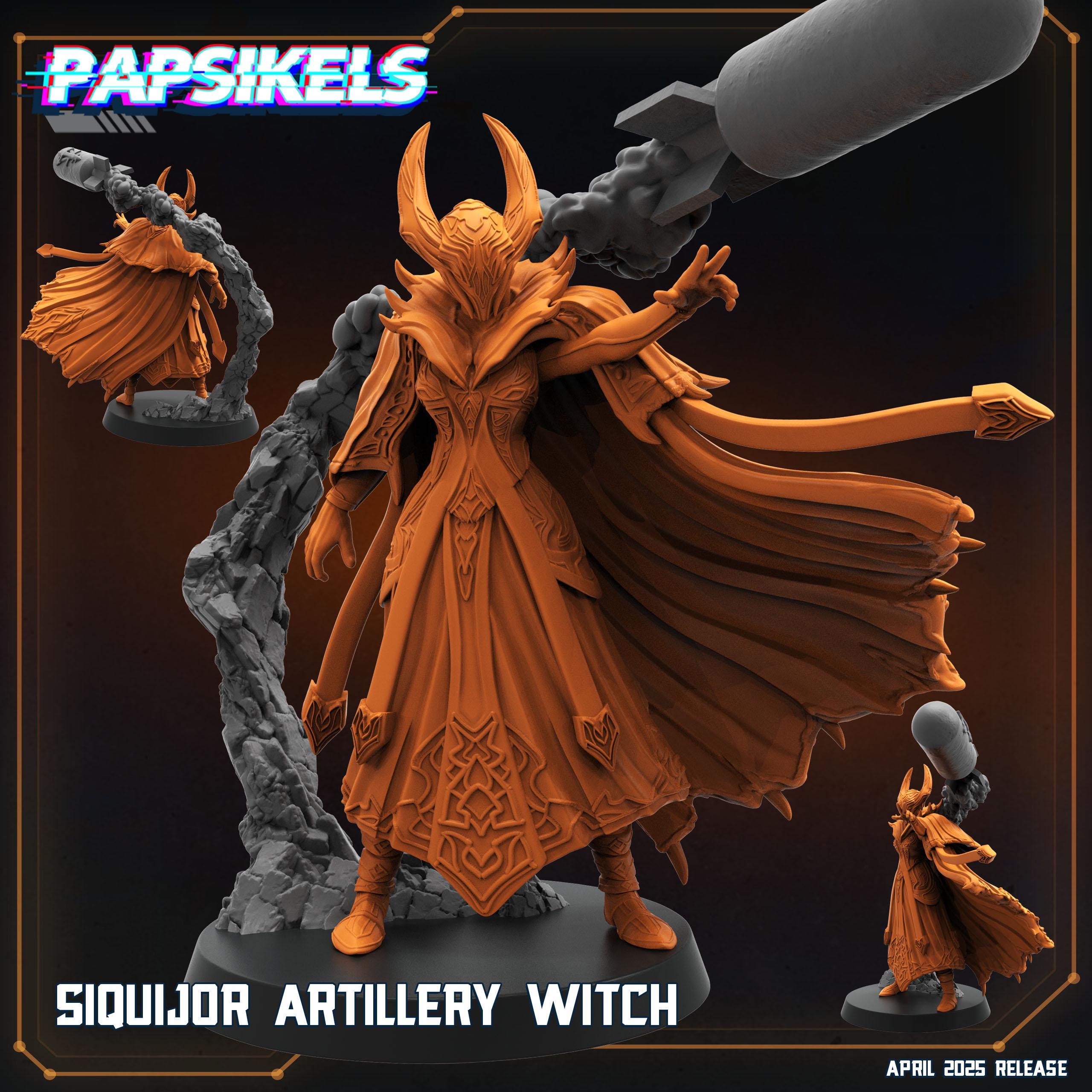 Siquijor Artillery Witch | Trench Crusade | Papsikels Fantasy, Resin Miniature - Tabletop miniature - Fantasy Miniature - 32mm