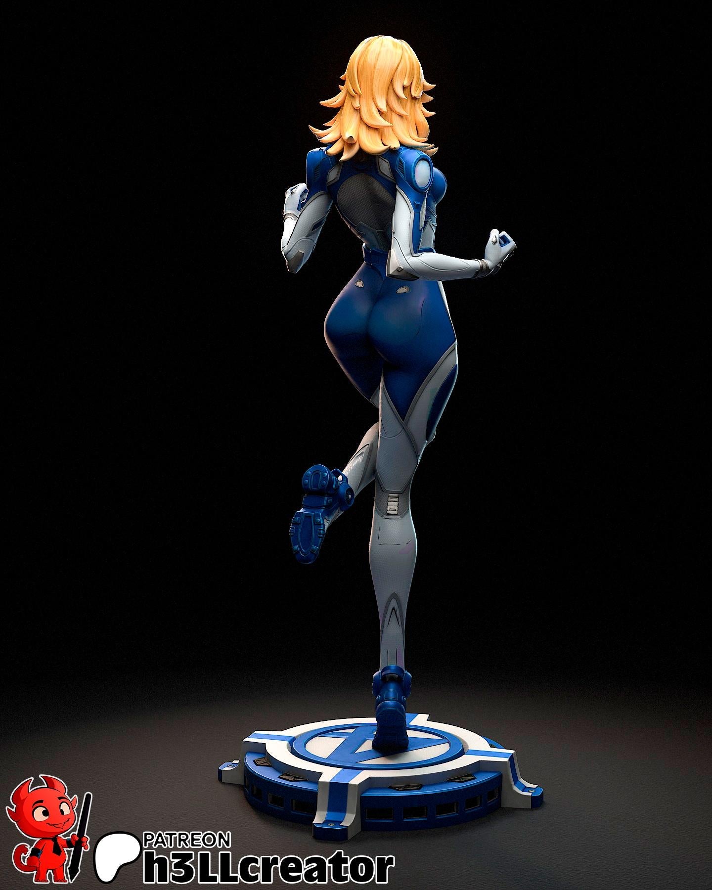 Invisible Woman from Marvel Rivals (fan art) | Full Model or Bust | Miniature scale 1:12 | h3LL Creator | DIY Model Kit