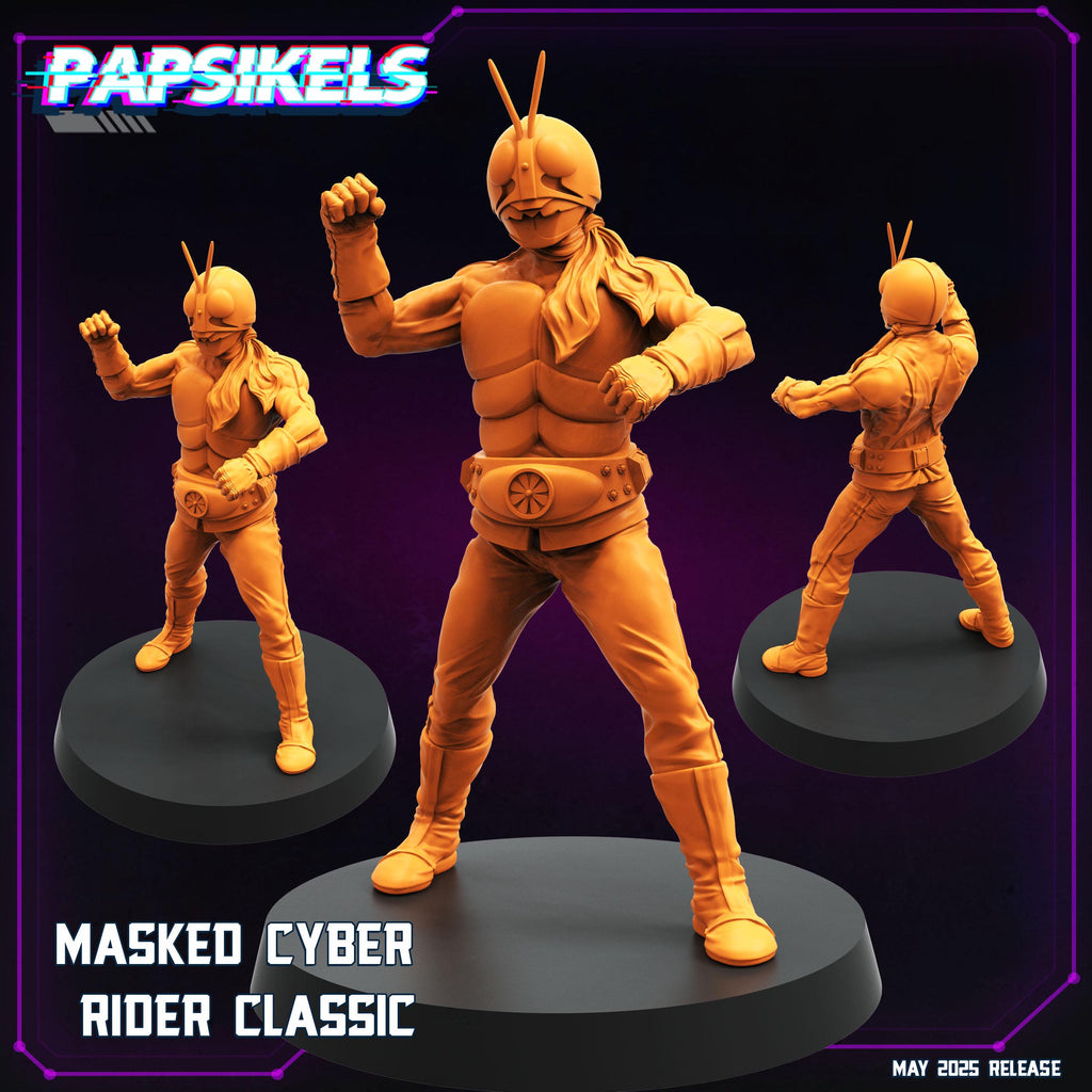 Cyberpunk, Masked Cyber Rider Classic - Kamen Rider Kuuga - Papsikels, 32mm Mini - Model for TTRPG, Anime, Gaming