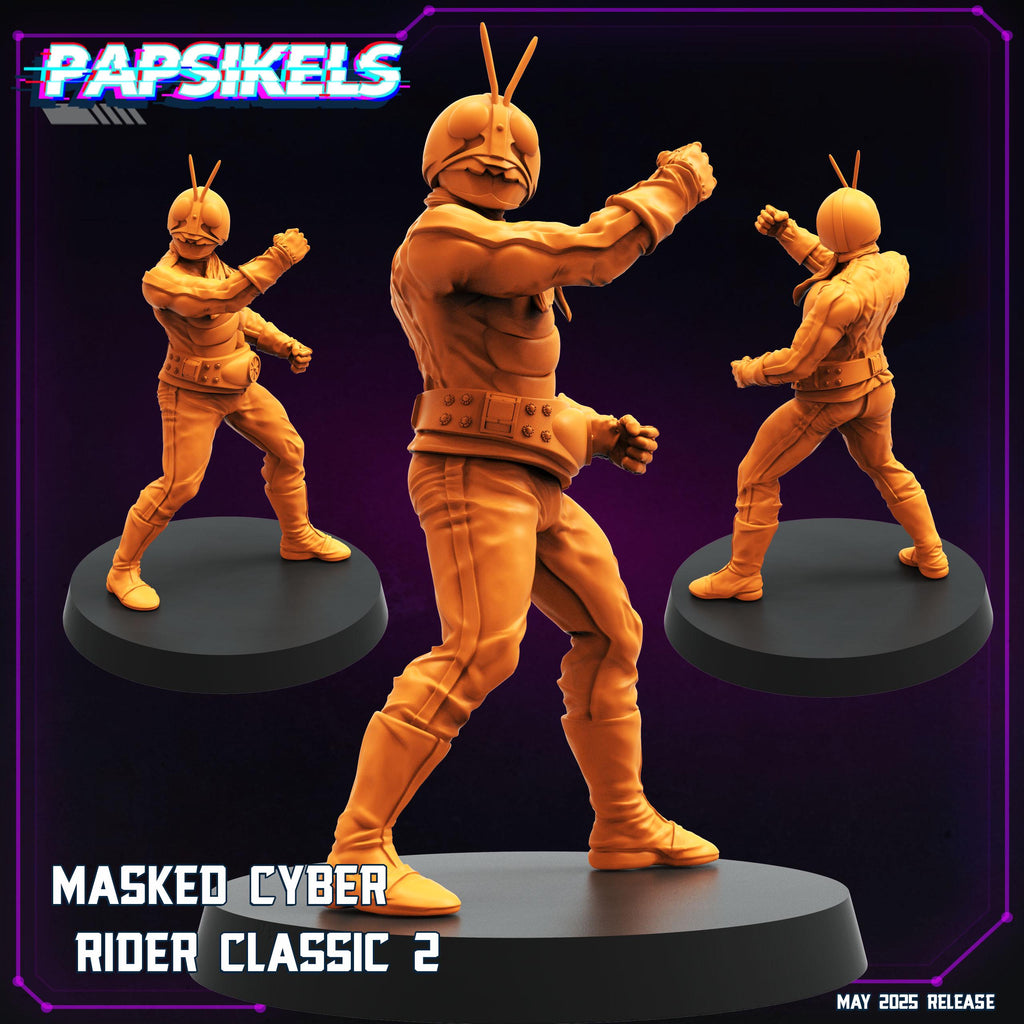 Cyberpunk, Masked Cyber Rider Classic - Kamen Rider Kuuga - Papsikels, 32mm Mini - Model for TTRPG, Anime, Gaming
