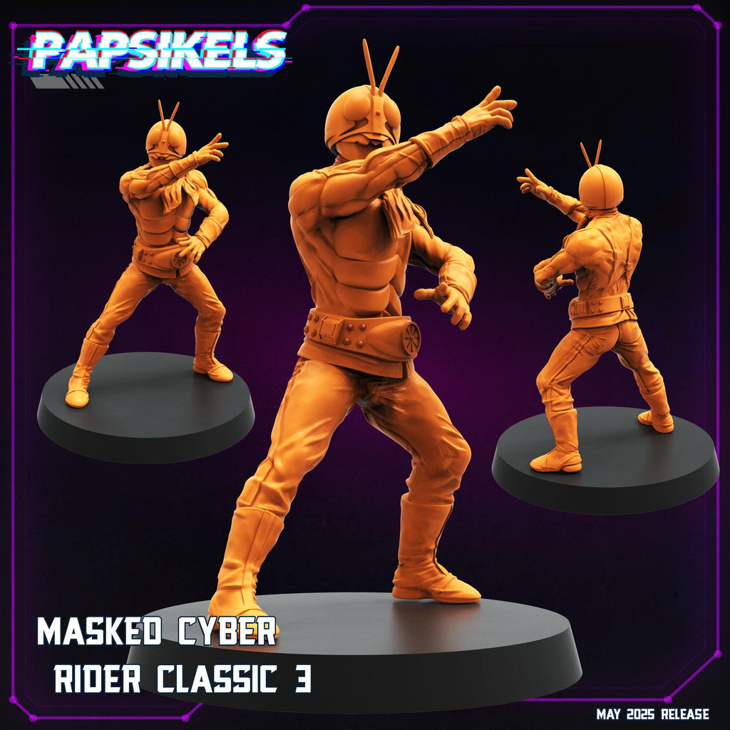 Cyberpunk, Masked Cyber Rider Classic - Kamen Rider Kuuga - Papsikels, 32mm Mini - Model for TTRPG, Anime, Gaming